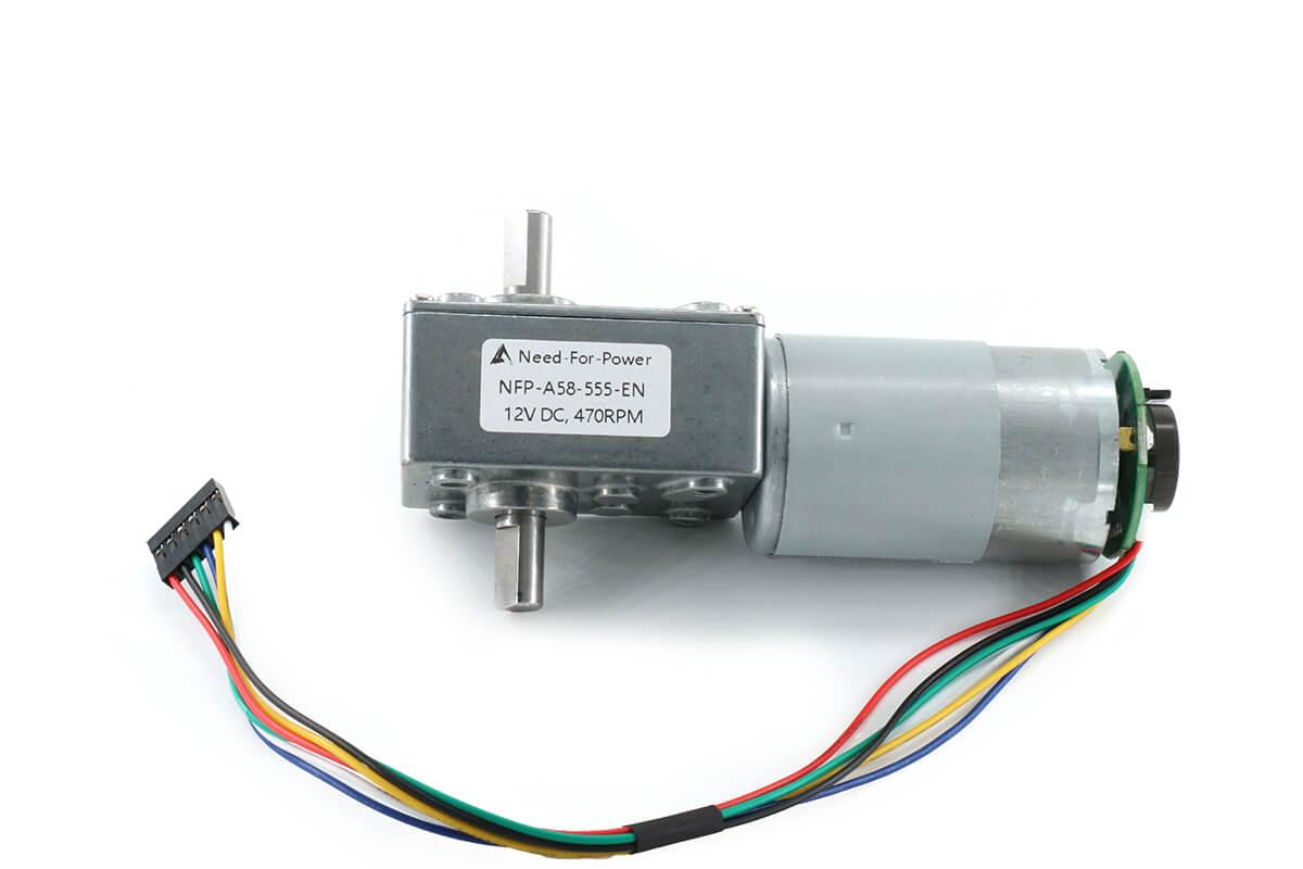 Metal Gear Motor With 5840 Gearbox, Equipped With Encoder | NFPshop.com